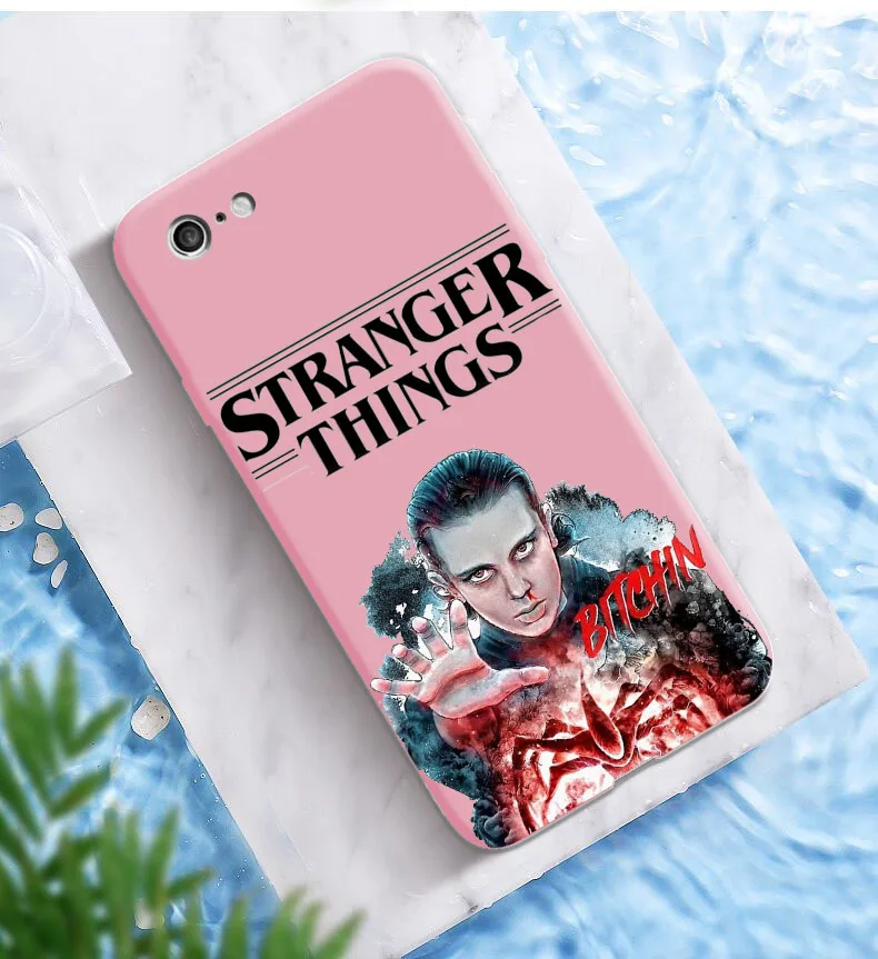 phone cases for iphone 7 Stranger things season 3 phone case for iPhone X XR XS 11 12Pro Mini MAX 6 7 8 plus SE For clear soft Silicone Matte Pink cover iphone 7 waterproof case