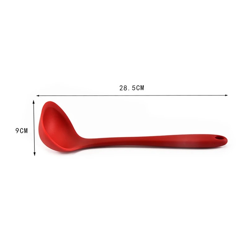Silicone Soup Spoon High Temperature Resistant with Long Handle Scoop Kitchen Supplies JAN88