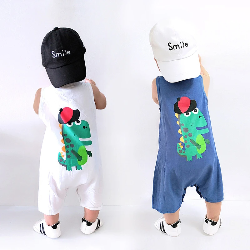 

Cartoon Dinosaur Summer New Born Baby Boys Clothes Ropa Bebe Short Sleeve Triangle Romper Baby Girls Onesie Jumpsuit Costume