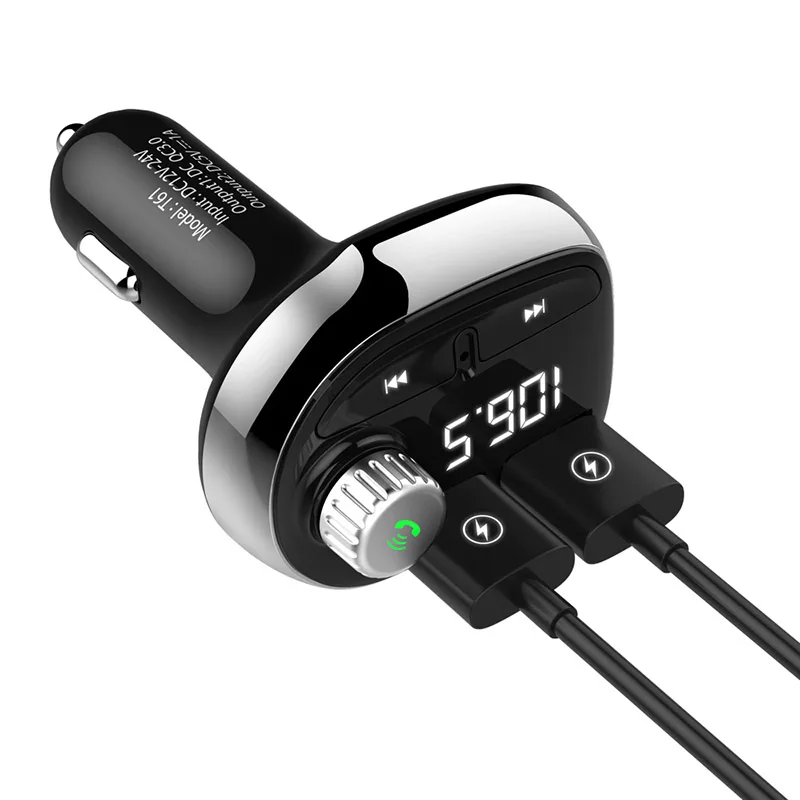 Автомобильный Bluetooth fm-передатчик с QC 3,0 usb зарядным портом радио mp3-плеер GK99