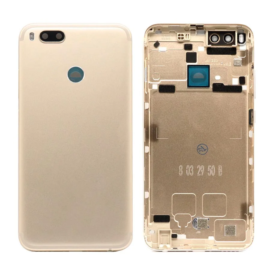 Gold Задняя крышка от mi L с отпечатком пальца для Xiaomi mi 5X задняя крышка с боковыми клавишами для камеры стеклянная крышка для батареи для Xiao mi A1 задний Чехол - Цвет: Gold
