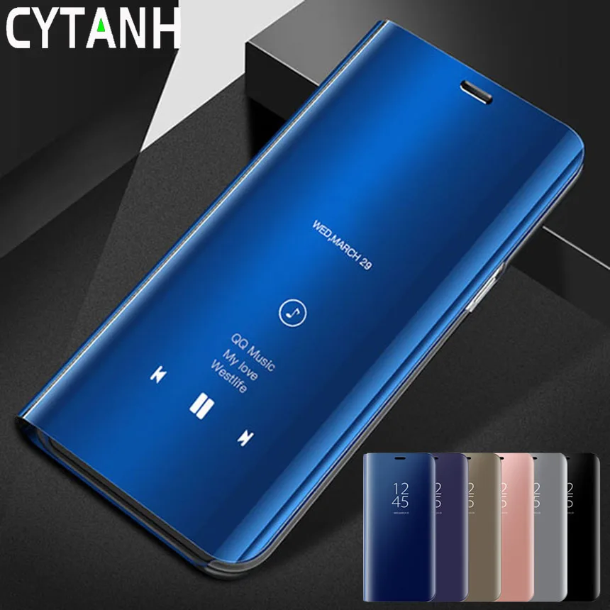 Умный зеркальный флип-чехол для Samsung Galaxy A10 A20 A20E A30 A40 A50 A70 A80 A90 Note 8 9 S7 Edge S8 S9 Plus S10 S10E