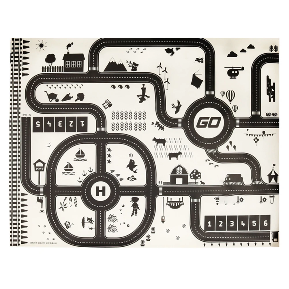 Скандинавский стиль городской дорожный игровой коврик для детей дорожный игровой коврик с автомобилем и дорожным знаком для детских игр Коврик
