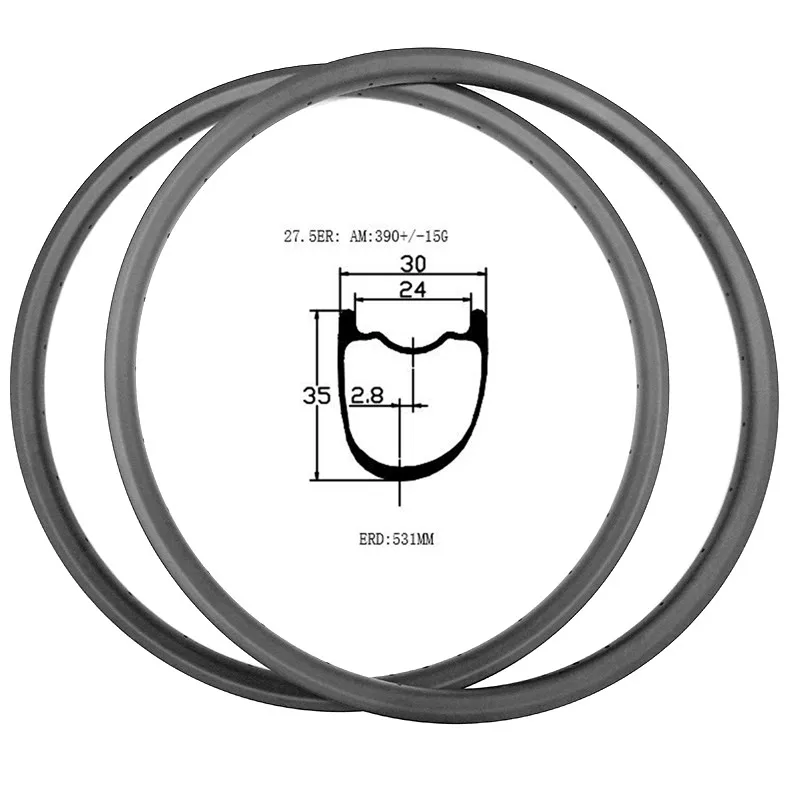 Графен 27,5 er углеродный обод mtb Асимметричный XC 30x35 мм диск mtb диски 650b 390 г hookless горный диск велосипед бескамерные колеса ERD 531 мм
