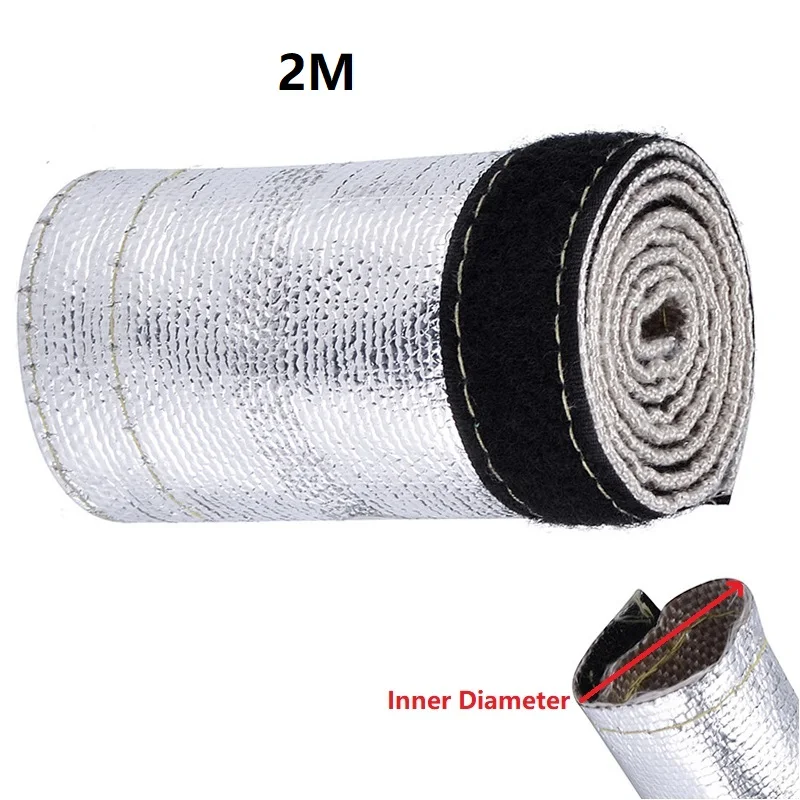 2M Inner Diameter 10/20/30/40MM Metallic Heat Shield Thermal Fire Sleeve Insulated Wire Hose Wrap Loom Tube Protect Cover