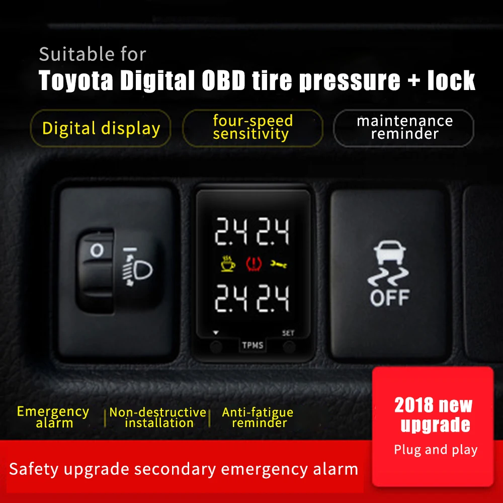 TPMS автомобильный Многофункциональный БД цифровой монитор давления в шинах для