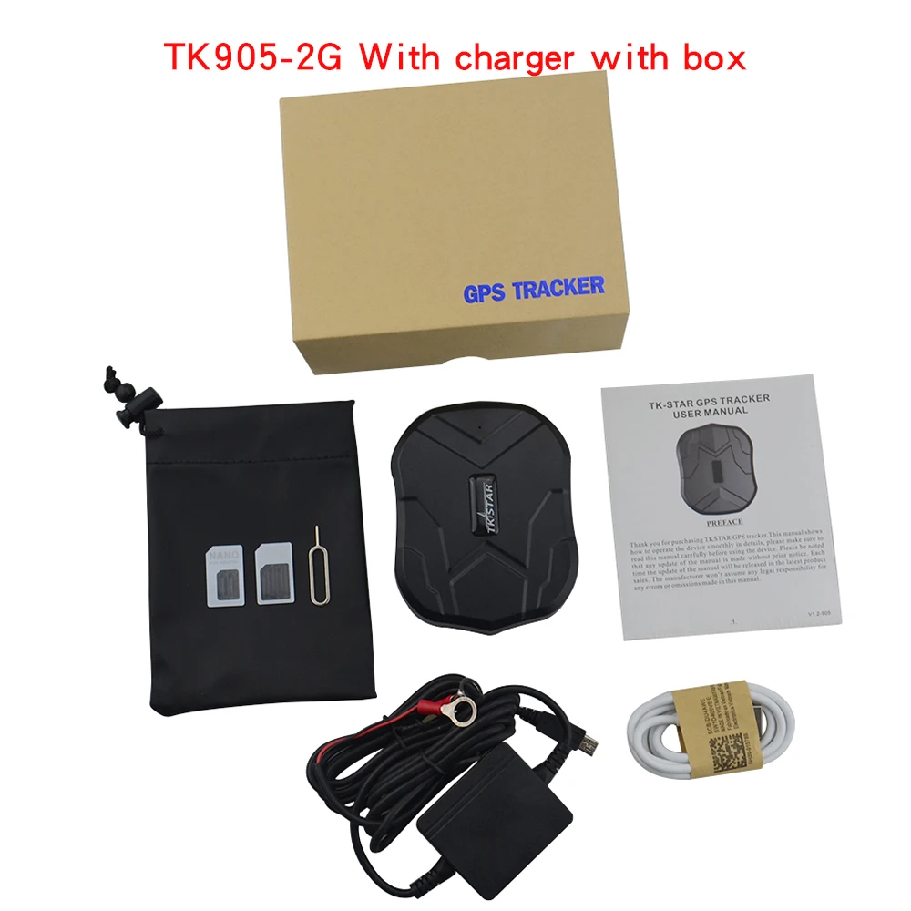 Мощный магнитный gps-трекер TK905/TK905-3G, аккумулятор 5000 мАч, длительное время работы в режиме ожидания, бесплатное веб-приложение, локатор отслеживания в реальном времени - Цвет: TK905 charger2