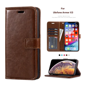 Перейти на Алиэкспресс и купить Чехол-книжка из ПУ кожи для Ulefone Armor X3, держатель для карт, силиконовая фоторамка, чехол-бумажник для Ulefone Armor X5, деловой чехол