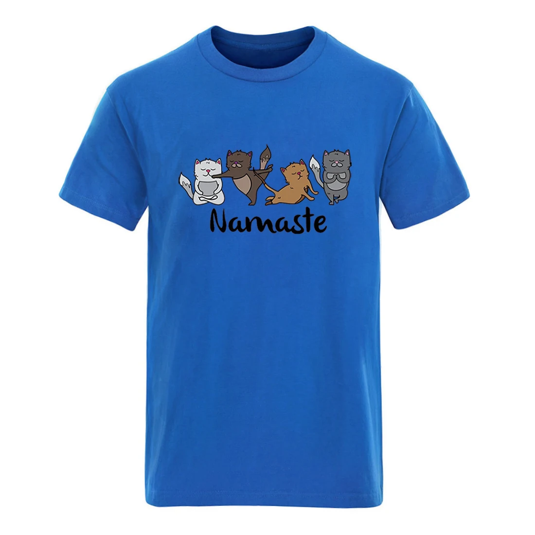 

Namaste Print Round Neck Men T shirt High Quality Fashion Tops Tees Hipster Short Sleeve Male 2020 New Arrival Graphic Camisetas