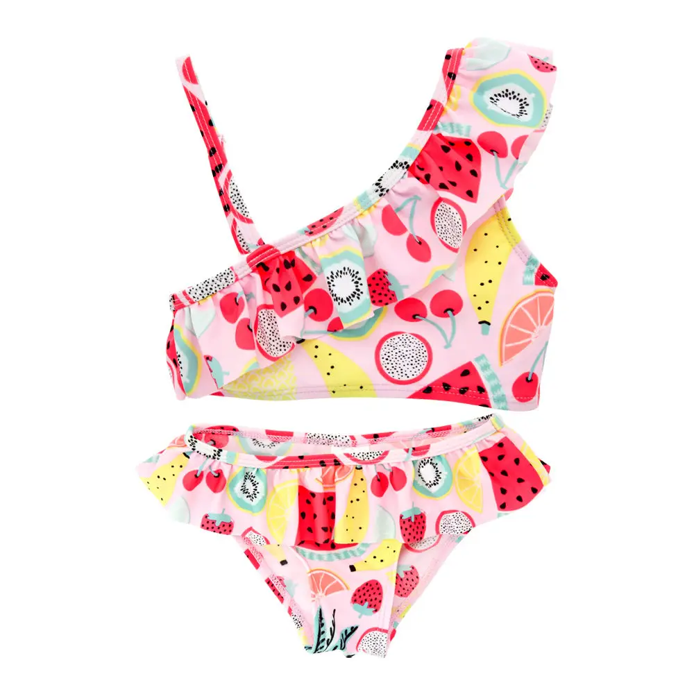 Одежда для купания для маленьких девочек; купальный костюм с рисунком арбуза; пляжный купальник; бикини; Милый Летний цельный купальный костюм - Цвет: YY9042