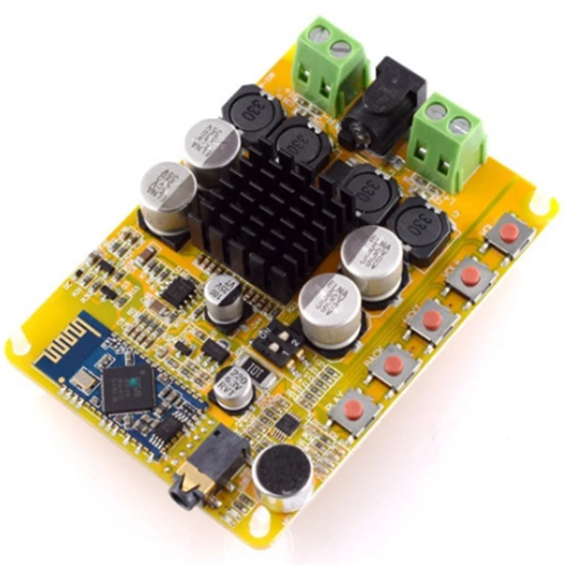 TDA7492 беспроводной Bluetooth 4,0 стерео усилитель плата модуль 2X50 Вт двухканальный с микрофоном AUX 10-25 В DC за TDA7492P