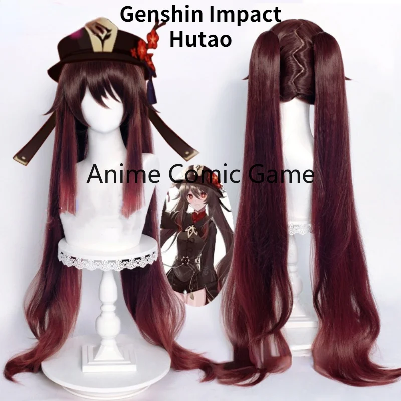 Парик для косплея Ху Тао из аниме Genshin Impact Hutao реквизит в китайском стиле костюма