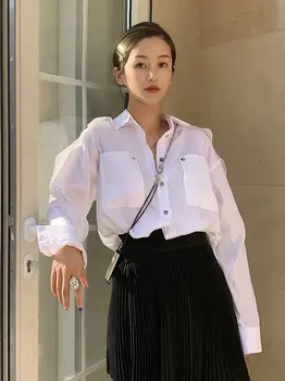 

2020 summer new women casual white shirt blouse for ladies long sleeeve shirt tops ddxgz2