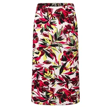 Юбка с высокой талией в европейском и американском стиле, юбка с принтом, юбка на бедрах, Офисная профессиональная юбка