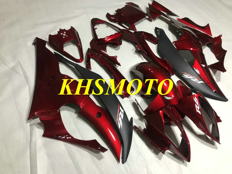 YZFR6 용 사출 금형 페어링 키트 08 09 10 12 15 YZF R6 2008 2009 2012 2015, ABS 레드 블랙 페어링 + 선물용 YD19