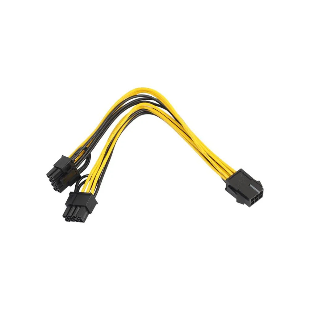 2 шт. PCI E 6 контактный 2x6 + (6 контактный/8 контактный) кабель разветвитель питания PCIE