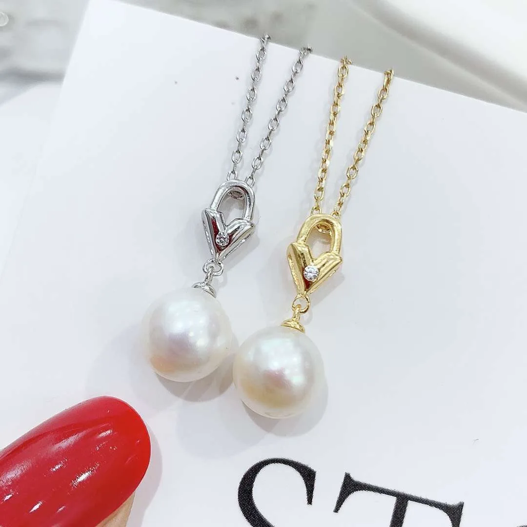 

Butterfly Home Ryjs19e19abi Korean-style Design S925 Silver 8-9 near round Glare Virgine Pearl Pendant Send Chain