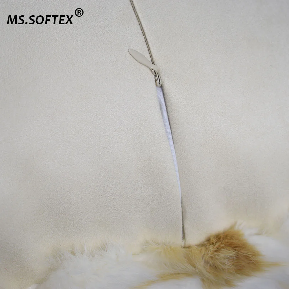 MS.Softex чехол для подушки из натурального меха кролика домашний декор бесплатная