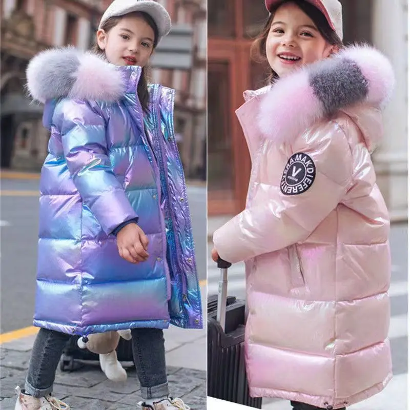 Toddler Boys Girls Winter Warm Down Jacket Shiny Surface Puffer Outerwear Lightweight Hooded Windproof Outwear 