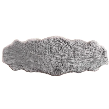 

Super Soft Fluffy Area Carpet Faux Fur Sheepskin Rug Chair Sofa Cover for Bedroom Floor Sofa Living Room, Grey 2 x 6 Feet