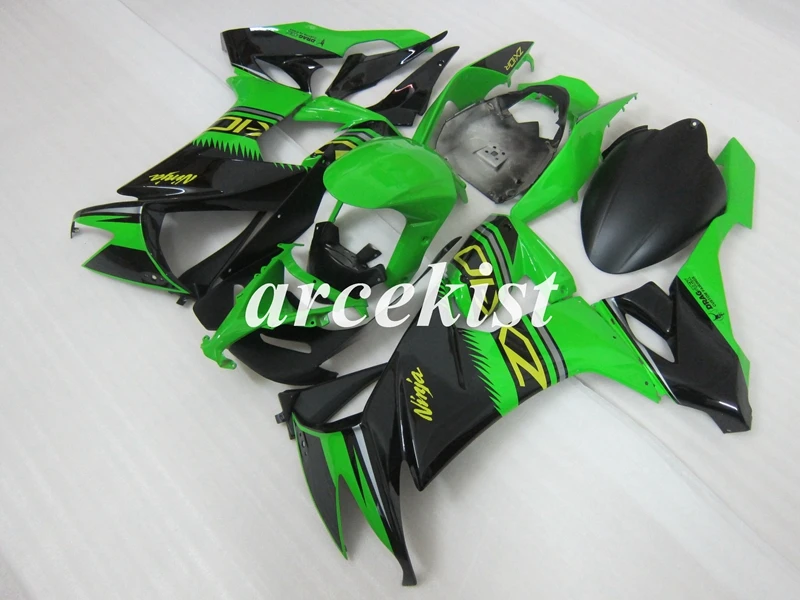 4 подарки ABS мотоцикл обтекатели комплект подходит для kawasaki Ninja ZX-10R ZX10R 2008 2009 2010 10R 08 09 10 пользовательский крутой стиль зеленый