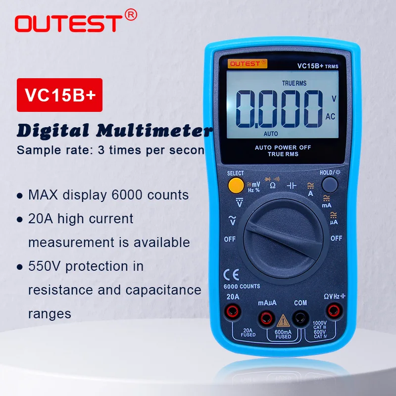 Digital Multimeter Vc15b+ True Rms Measuremen Autoranging 6000 Counts