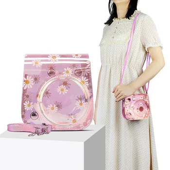 

For Fujifilm Instax Mini 11 Camera Accessory Daisy Artist Oil Paint PU Leather Instant Camera Shoulder Bag Protector Cover Case