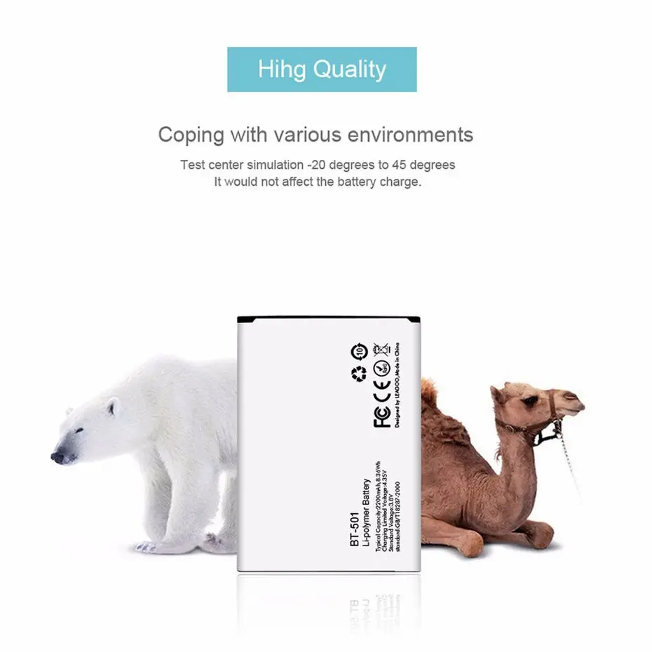 PINZHENG 2200mAh BT-501 Mobile Phone Battery For LEAGOO Alfa 5 BT-501 Real Capacity High Quality Replacement Bateria