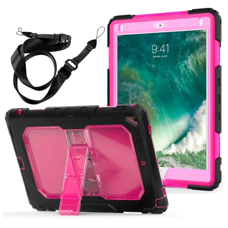 

PC Case with Strap for iPad mini 1/2/3 mini2 mini3 Tablet Built-in Stand Protect Back Cover
