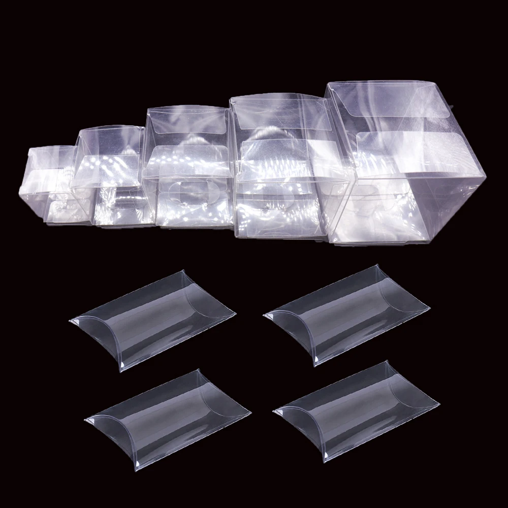 50pcs pillow shape clear PVC candy box packaging gift box wedding party favoHFUK 
