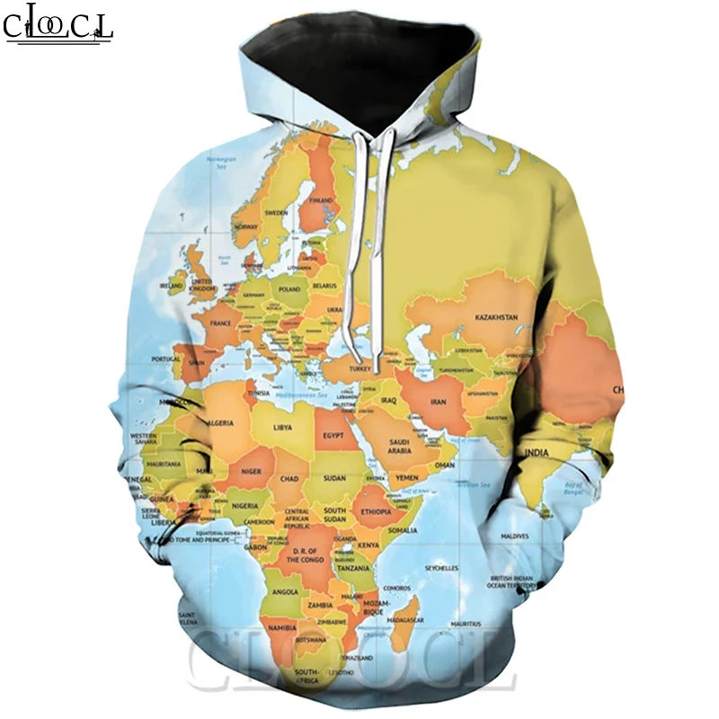 Vintage World Map Hoodie 3d Long Sleeve Casual Hoodie 3d For Youth Boys Girls 3d Print Pullover Hoodies Seatshirts For Falls And Winter