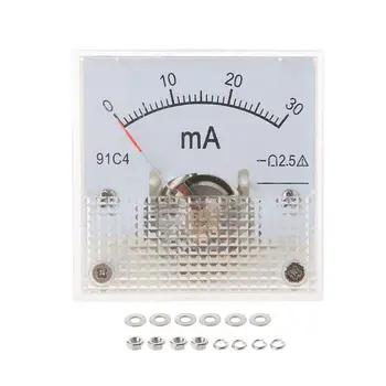 

91C4 Ammeter DC Analog Current Meter Panel Mechanical Pointer Type 1/2/3/5/10/20/30/50/100/200/300/500mA A 19QB
