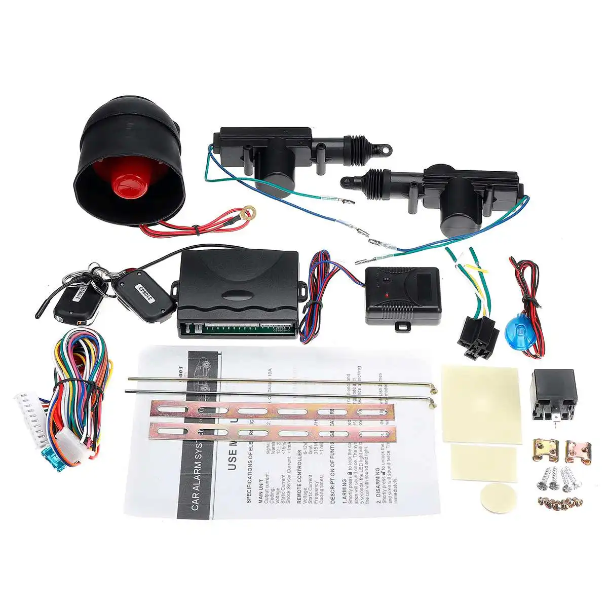 Set Of Alarm Systems Car Auto Remote Central Kit Door Lock Locking