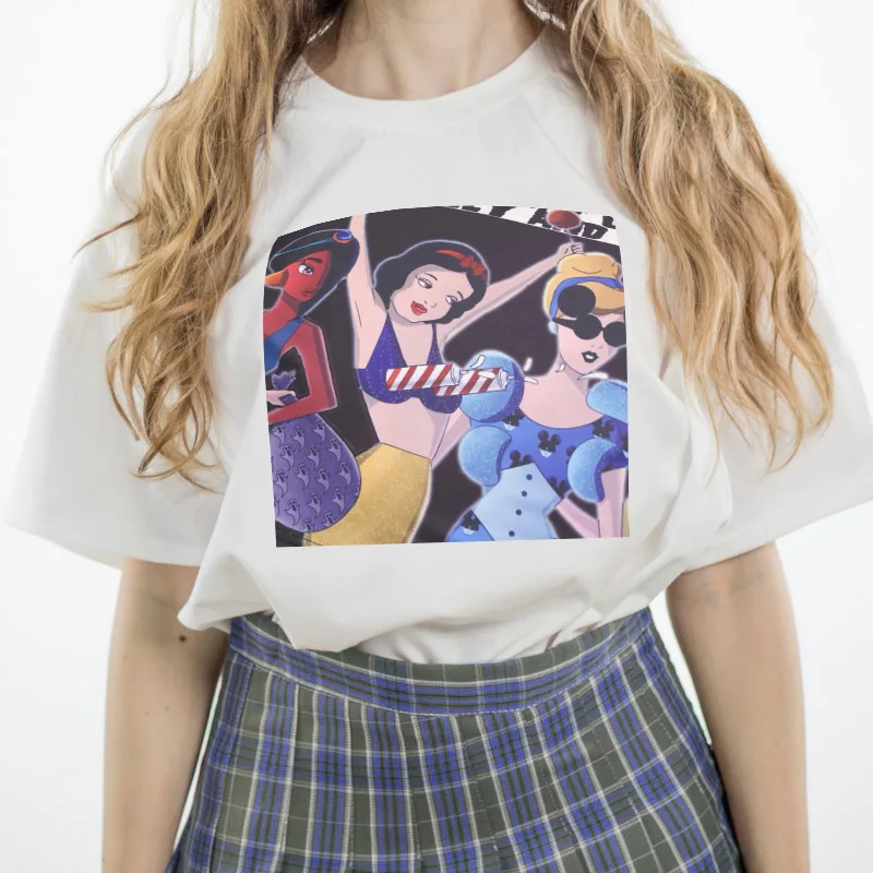Винтажная женская футболка с героями мультфильмов осень 2019 Харадзюку | Женская