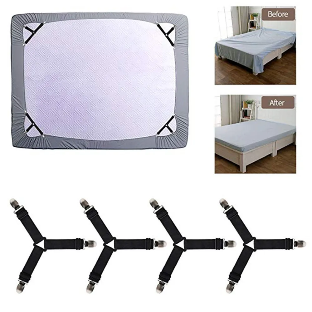 8pcs/set Elastic Adjustable Bed Sheet Clips Cover Grippers Holder