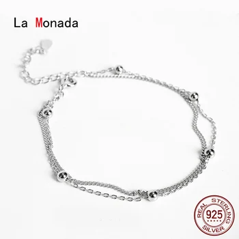 

La Monada Dounle Layer Bracelets For Women Silver 925 Sterling Jewelry Fine Bead 925 Sterling Silver Women's Bracelet Female