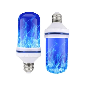 

1pc E27 LED Flame Light Effect Halloween Christmas Bulb Flashing Simulation Fire Light Yellow/blue Flame-E27 Blue Light