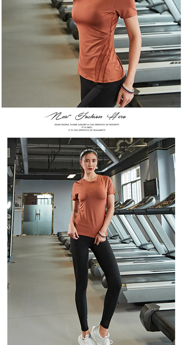 Женская бесшовная спортивная рубашка для фитнеса, спортивная одежда для женщин, спортивный топ для бега, топы Спортивные футболки для йоги с коротким рукавом