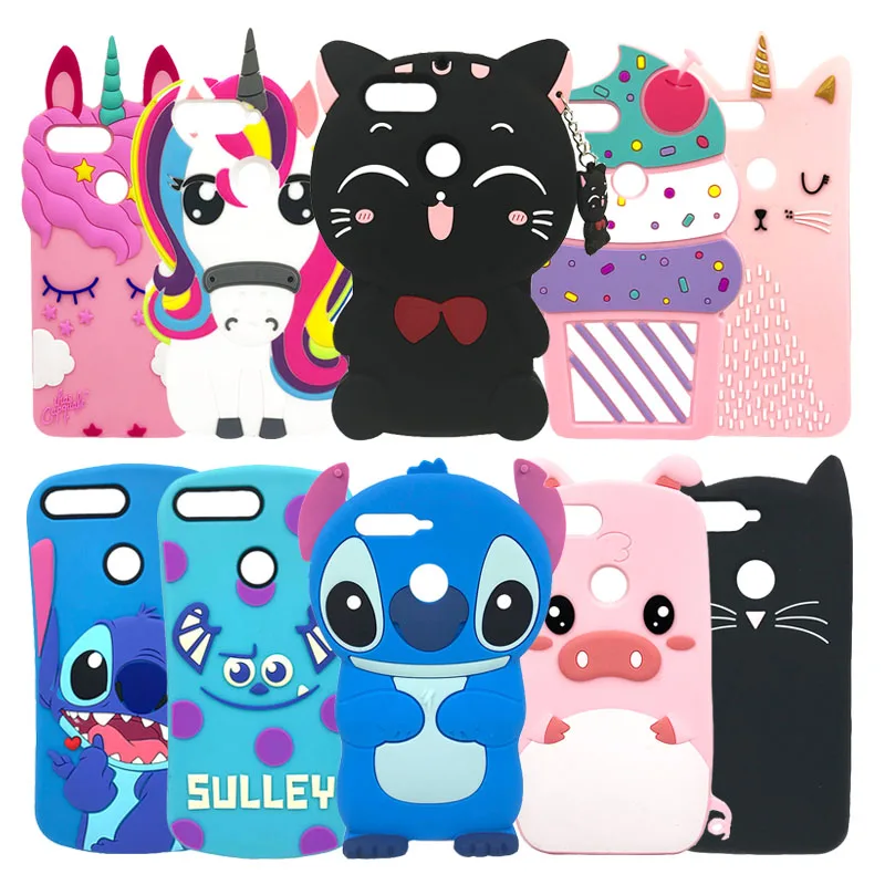 

For Huawei Honor 7A Pro Y6 Prime 2018 Case Cover Silicone Coque For Huawei Y6 2018 Case Cute 3D Unicorn Cat Cartoon Phone Cases