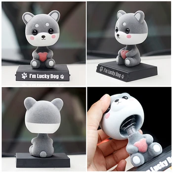 

Car Ornament Cute Shaking Head Dog Doll Automobiles Interior Dashboard Mobile Phone Holder Auto Home Decor Creative Toys Gift