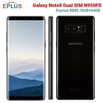 Перейти на Алиэкспресс и купить Глобальная версия 6 Гб 64 Гб samsung Galaxy Note8 Note 8 Duos N950FD мобильный телефон с двумя sim-картами 4G 6,3 дюймов 12 МП NFC новый оригинальный телефон
