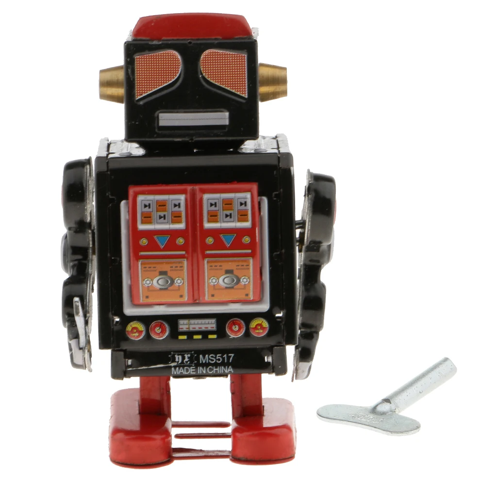

2 Pack, Vintage Wind Up Tin Robot Walking Mechanism Toy, for Kids Adults Collection Gifts