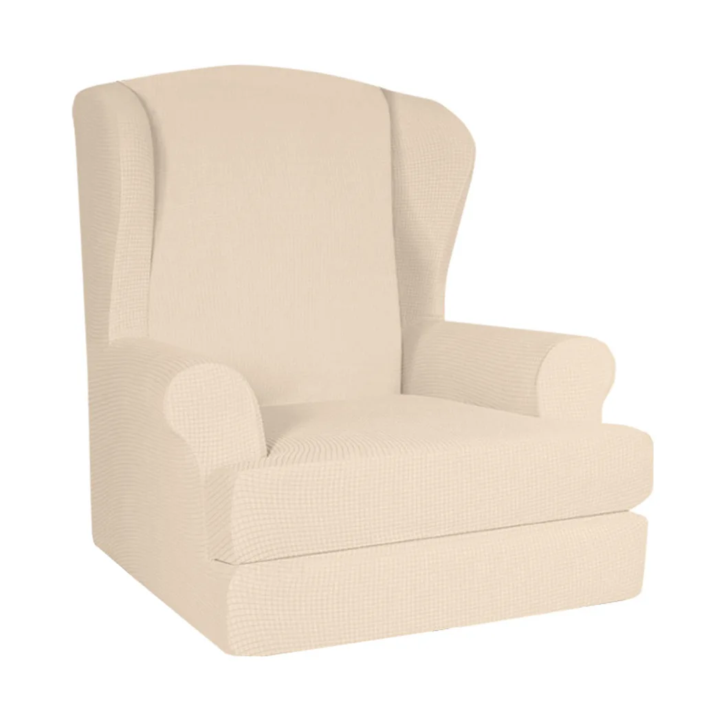 Wing Chair Cover Stretch Wingback Armchair Sofa SlipCover Elastic
