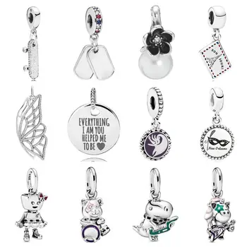 

PDD DZ 17 925 Sterling Silver Spring New Charm Pendant with DIY Bracelet Necklace Jewelry Gift Carving Suitable for Women