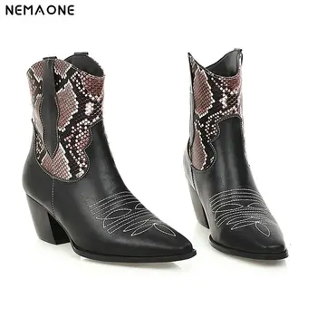 

NEMAONE Women ankle Boots High Heels women chelsea boots mixed colors Ladies Pointed Toe Wedding Party Shoes Woman Boots