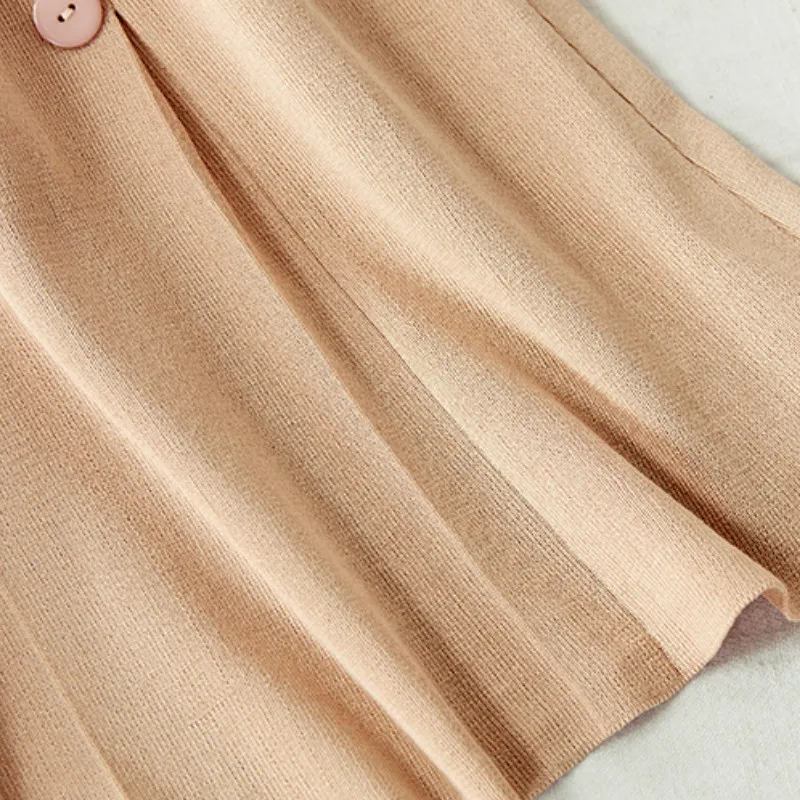 Neploe вязаный Свободный кардиган с v-образным вырезом свитер+ Однотонная юбка трапециевидной формы с высокой талией осенне-зимний элегантный женский комплект из двух предметов 46675