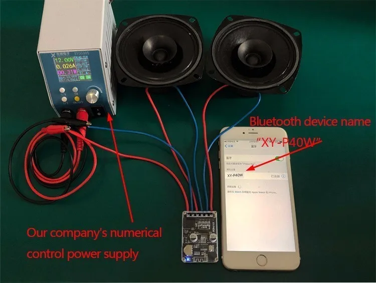 Bluetooth 5,0 стерео аудио усилитель мощности доска 40Wx2 Bluetooth приемник DC 12/24V питания XY-P40W