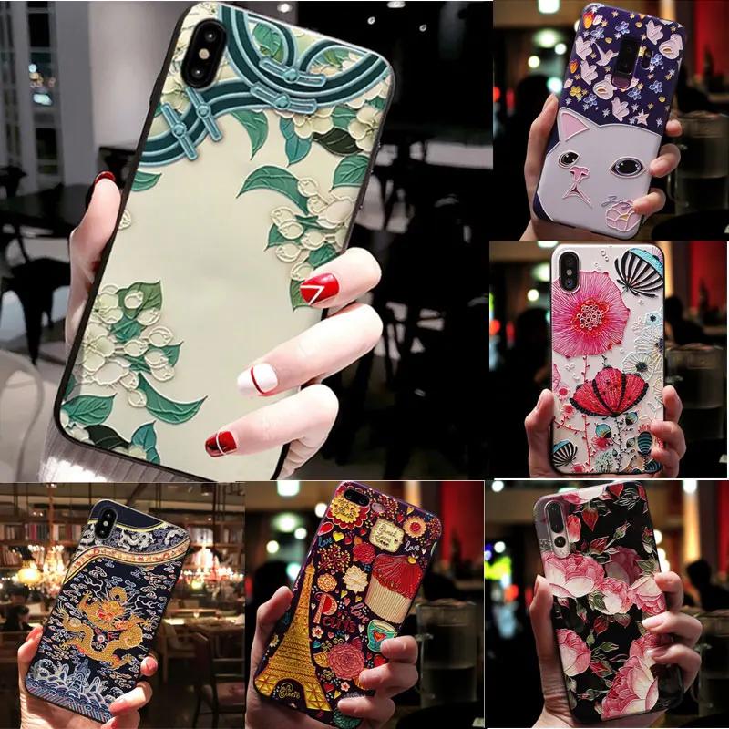 

For Asus Zenfone Max Pro M1 ZB602KL Case 3D Flower Emboss Silicon Soft Phone Case For Asus ZB601KL ZE552KL ZE554KL ZE620KL Cover