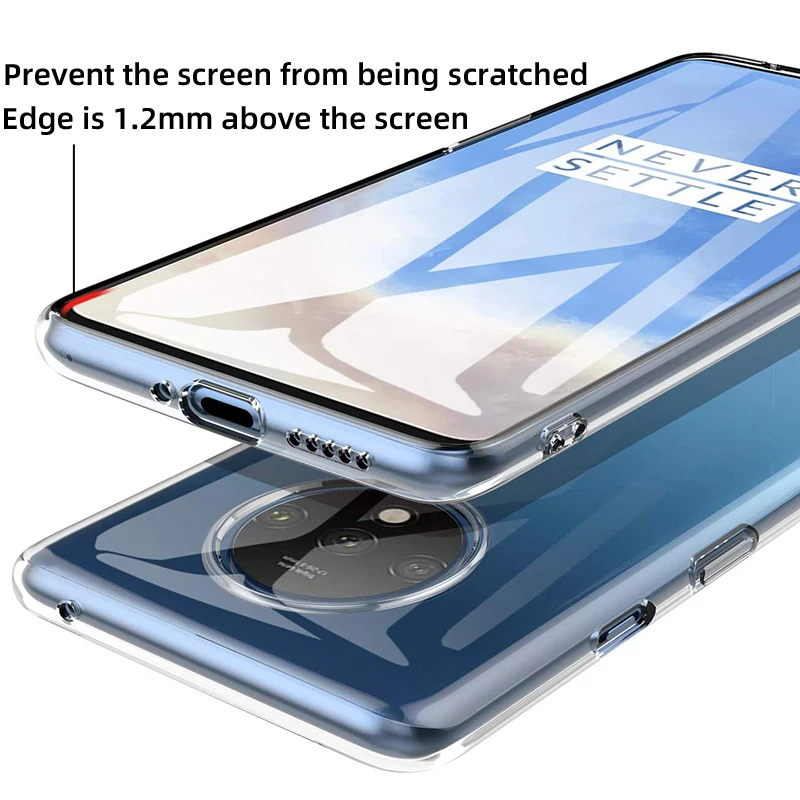 clear case for oneplus 7t case OnePlue 7T Pro transparent cover Ultra thin soft back tpu 4