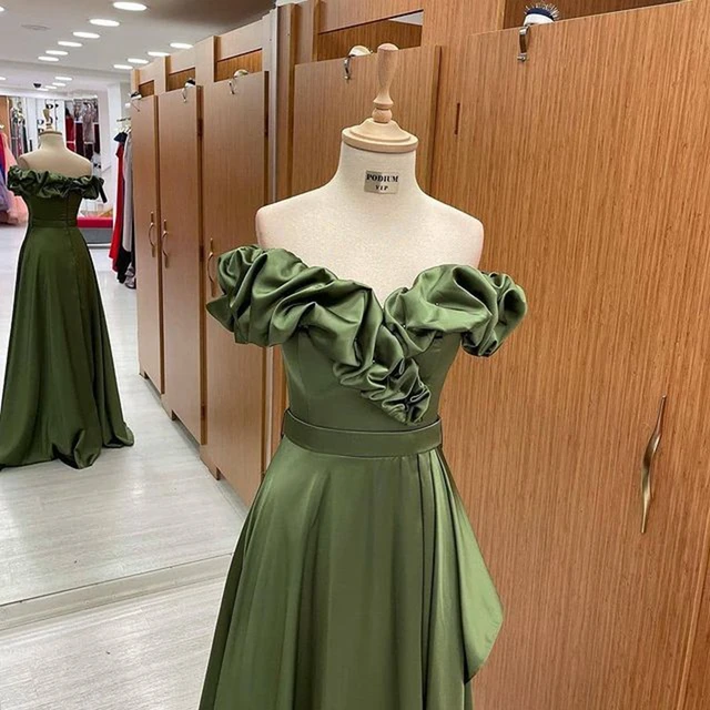 Sage Green Slip Evening Dresses Long Adjustable Straps A Line High